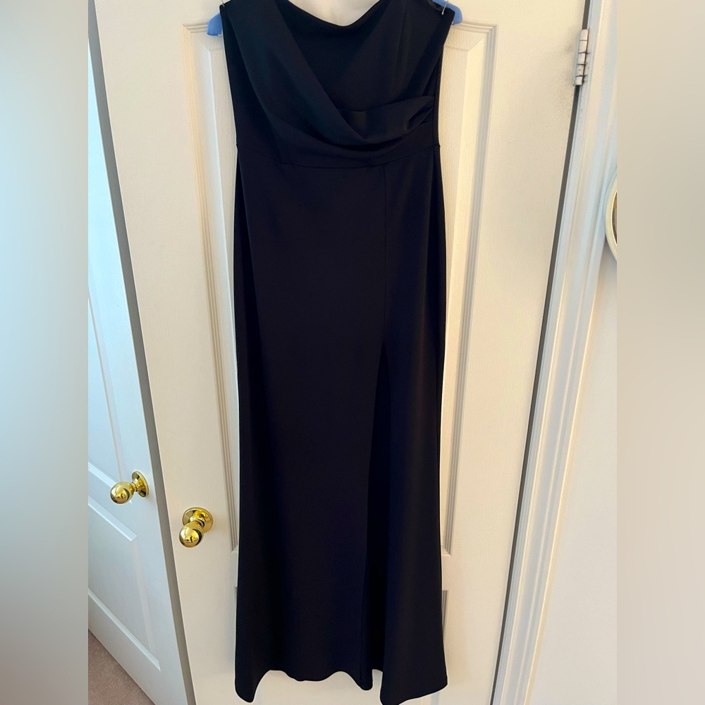 Strapless women’s black dress
